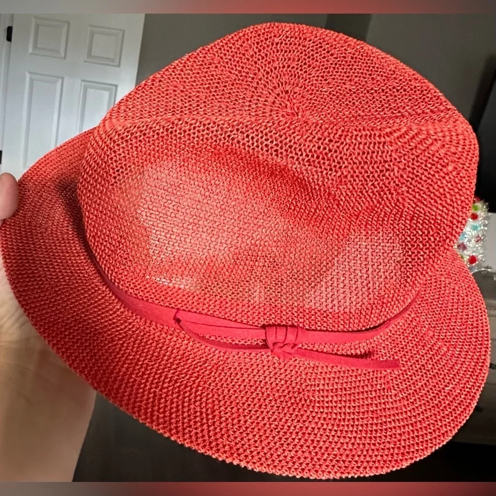 ‼️RARE‼️🎸ANTHROPOLOGIE🎸🔥NWT🔥Mesh Nubby Fedora in Burnt Orange